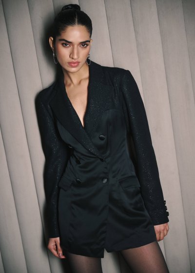 Tuxedo Corset Blazer Dress