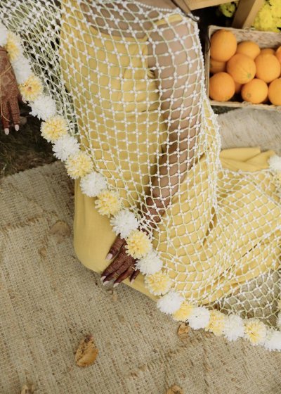 Floral Dupatta for Haldi