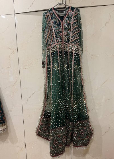 Emerald Green Floral Lehenga
