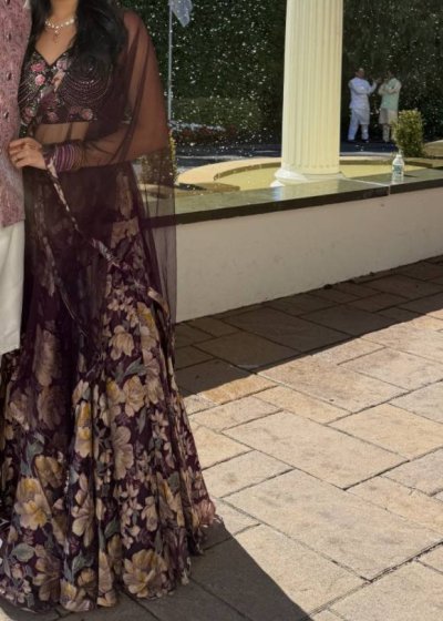 Purple Floral Lehenga