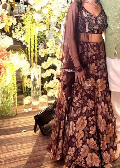 Purple Floral Lehenga