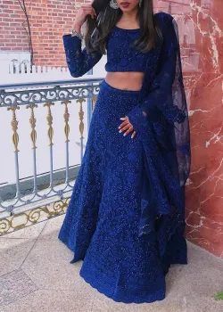 Royal Blue Lehenga - hover