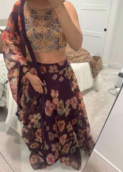 Purple Floral Lehenga 