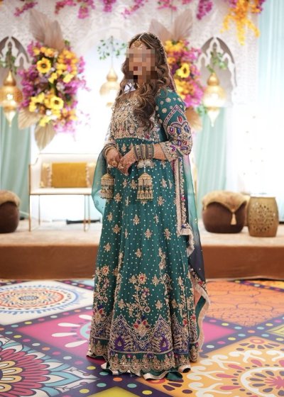 Green Anarkali with Skirt Set
