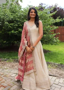 Sleeveless Beige Gown