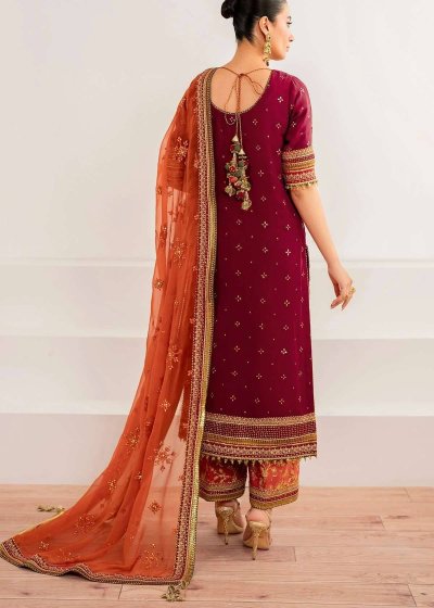 Red and Orange Shalwar Kameez