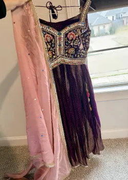 Purple Floral Lehenga