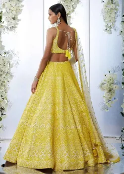 Tuscan Yellow Embroidered Lehenga Set - hover