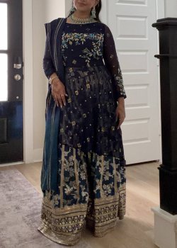 Navy Gharara Set