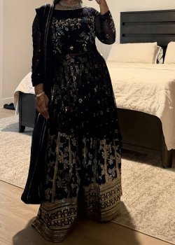 Navy Gharara Set