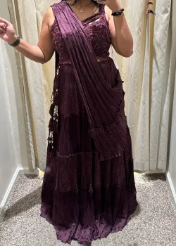 Deep Purple Embellished Lehenga - hover