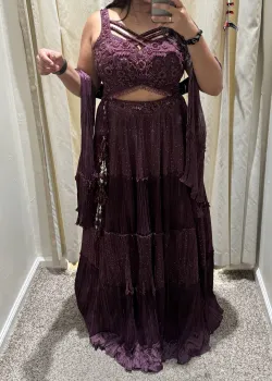 Deep Purple Embellished Lehenga