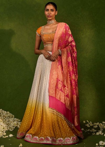 Sunset Lehenga with Bandhani Dupatta
