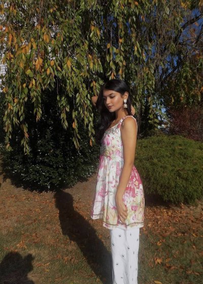 Floral Peplum Pant Set