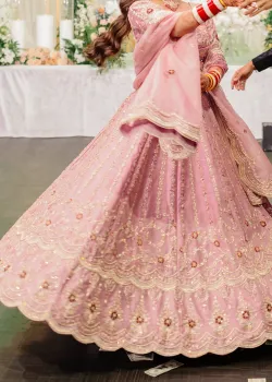 Light Pink Bridal Lehenga - hover
