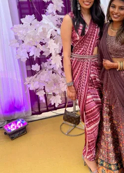Rani Pink Draped Dhoti Set - hover
