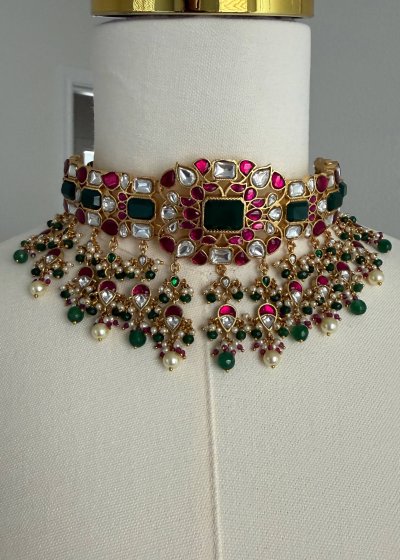 Emerald Pearl Choker Set