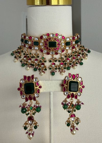Emerald Pearl Choker Set