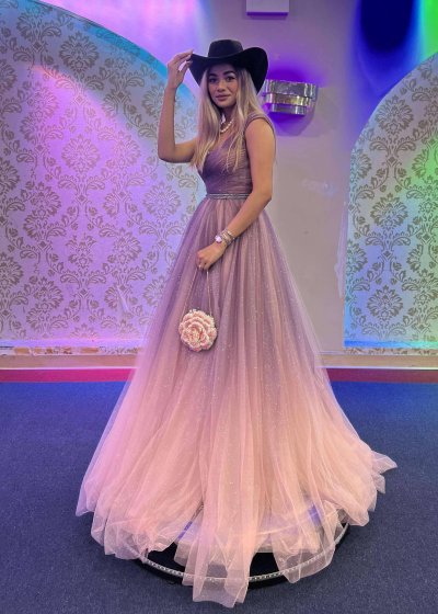 Iridescent Ombre Ball Gown 