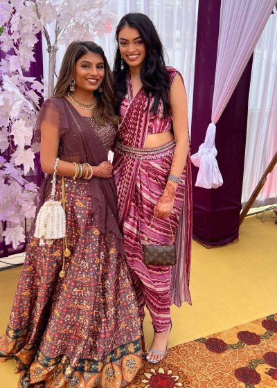 Rani Pink Draped Dhoti Set