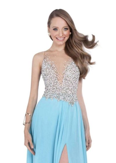 Blue Sparkly Gown- Rent the Runway 