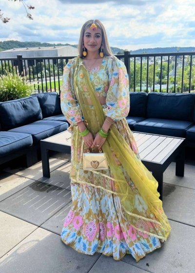 Organza cotton Floral Lehenga