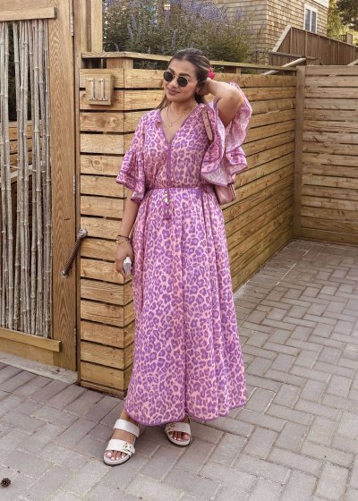 Purple Animal Print Dress