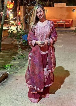 Red Printed Kurta Set