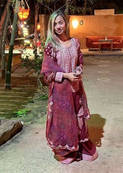 Red Printed Kurta Set