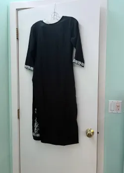 Black and White Kurta Top - hover