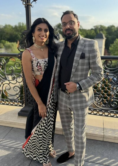 Black and White Printed Sari