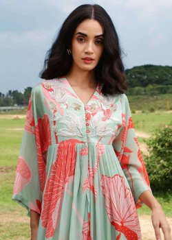 Front Slit Zardozi Sharara Set