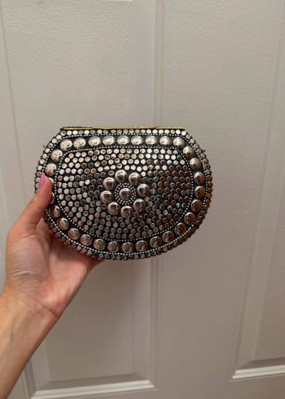 Silver Mirror Hardshell Purse
