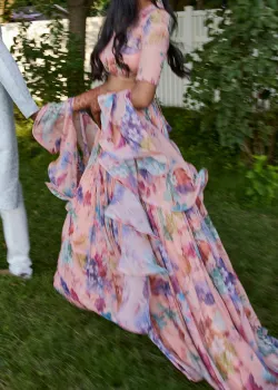 Floral Ruffle Lehenga - hover