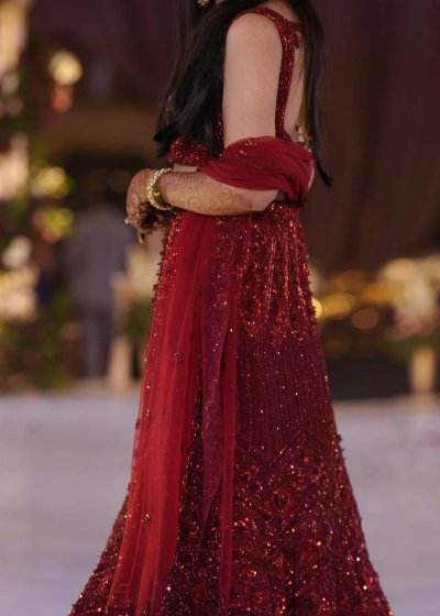 Burgundy Mermaid Lehenga