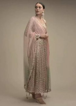 Multicolor Long-Sleeved Anarkali