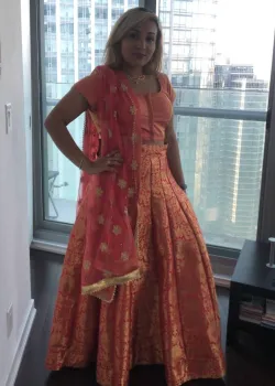 Pink and Gold Lehenga