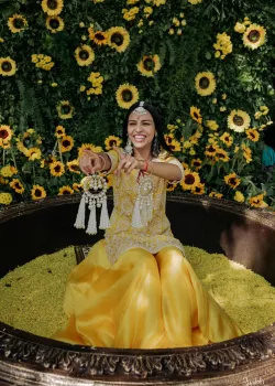 Yellow Lightweight Sharara - hover