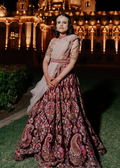 Pink Floral Lehenga