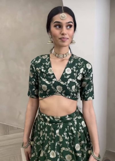 Emerald Dahlia Lehenga