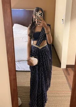 Navy Pre-Stitched Sari