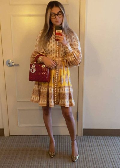 Yellow Printed Dress