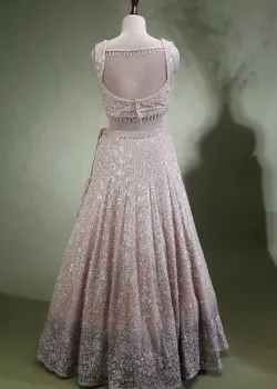 Pink and Purple Ombre Lehenga - hover