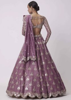 Mud Mauve Sequin Lehenga - hover