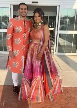 Sunset Geometric Lehenga