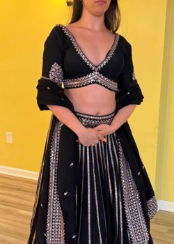 Black Embroidered Lehenga