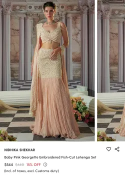 Baby Pink Mermaid Lehenga