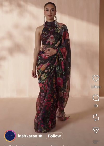Animal Print Pre-Draped Sari