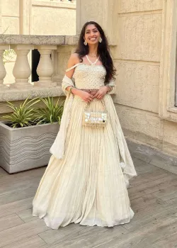 Beige Corset Lehenga