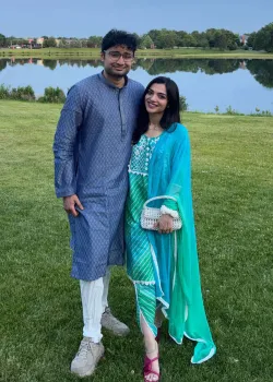 Blue Green Kurta Set